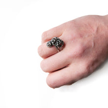 Load image into Gallery viewer, Sterling Silver Ring Organica Skull Sculpture Ring, Sterling Silver, Recycled Silver, Wearable Art Midwinter Hollow