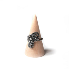 Load image into Gallery viewer, Sterling Silver Ring Organica Skull Sculpture Ring, Sterling Silver, Recycled Silver, Wearable Art Midwinter Hollow