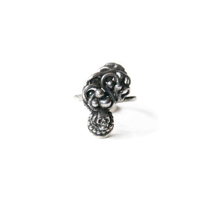 Sterling Silver Ring Organica Skull Sculpture Ring, Sterling Silver, Recycled Silver, Wearable Art Midwinter Hollow