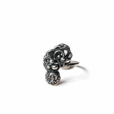 Sterling Silver Ring Organica Skull Sculpture Ring, Sterling Silver, Recycled Silver, Wearable Art Midwinter Hollow
