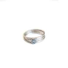 Load image into Gallery viewer, Sterling Silver Ring Textured Pebble Stacker Ring, Sterling Silver Hammered Texture Midwinter Hollow