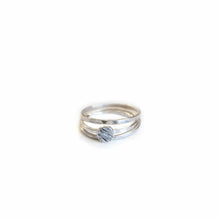 Load image into Gallery viewer, Sterling Silver Ring Textured Pebble Stacker Ring, Sterling Silver Hammered Texture Midwinter Hollow