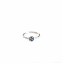 Load image into Gallery viewer, Sterling Silver Ring Textured Pebble Stacker Ring, Sterling Silver Hammered Texture Midwinter Hollow