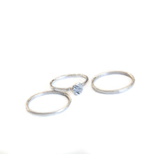 Load image into Gallery viewer, Sterling Silver Ring Textured Pebble Stacker Ring, Sterling Silver Hammered Texture Midwinter Hollow