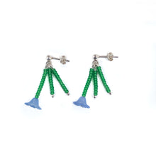 Load image into Gallery viewer, Stud Earrings Silver Studs Bluebell Earrings - Beaded Silver Stud Earrings, Midwinter Hollow