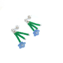 Load image into Gallery viewer, Stud Earrings Silver Studs Bluebell Earrings - Beaded Silver Stud Earrings, Midwinter Hollow