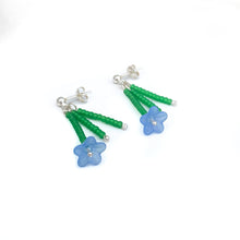 Load image into Gallery viewer, Stud Earrings Silver Studs Bluebell Earrings - Beaded Silver Stud Earrings, Midwinter Hollow