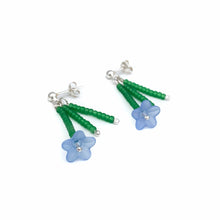 Load image into Gallery viewer, Stud Earrings Silver Studs Bluebell Earrings - Beaded Silver Stud Earrings, Midwinter Hollow