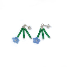 Load image into Gallery viewer, Stud Earrings Silver Studs Bluebell Earrings - Beaded Silver Stud Earrings, Midwinter Hollow