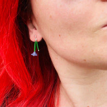 Load image into Gallery viewer, Stud Earrings Silver Studs Bluebell Earrings - Beaded Silver Stud Earrings, Midwinter Hollow