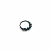 Load image into Gallery viewer, Iridescent Cartilage Piercing - Purple Earring, Green Nose Ring