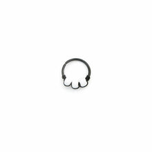 Load image into Gallery viewer, Iridescent and White Beaded Black Hoop - Cartilage Earring, Nose Ring