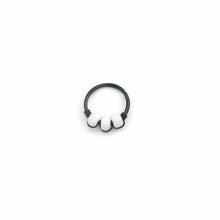 Load image into Gallery viewer, Turquoise &amp; White Beaded Black Hoop - Cartilage Earring, Nose Ring