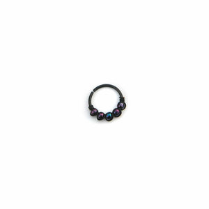 Iridescent Cartilage Piercing - Purple Earring, Green Nose Ring