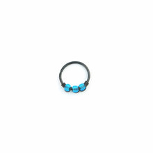 Load image into Gallery viewer, Blue Beads on Black Cartilage Hoop or Nose Ring