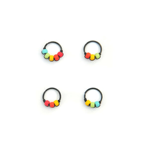 Black Cartilage Rainbow Hoop - Ear, Nose, Cartilage