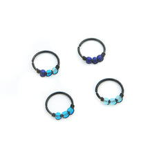 Load image into Gallery viewer, Blue Beads on Black Cartilage Hoop or Nose Ring