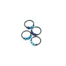 Load image into Gallery viewer, Blue Beads on Black Cartilage Hoop or Nose Ring