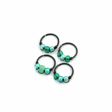 Green Hoop Earring - Cartilage Piercing, Nose Ring, Earlobe