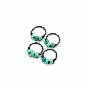 Green Hoop Earring - Cartilage Piercing, Nose Ring, Earlobe