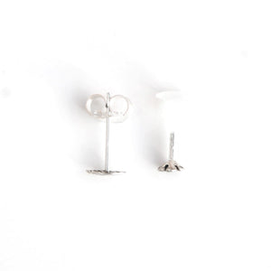Flower and Leaf Mismatch Studs - Asymmetrical Stud Earrings, Conch, Helix, Cartilage, Medusa