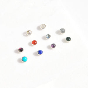Gemstone Push Fit Labret Bar - Tragus, Medusa, Conch, Cartilage, Lobe Piercing
