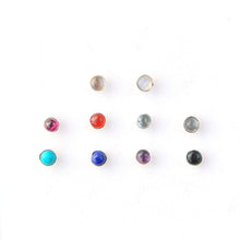 Load image into Gallery viewer, Gemstone Push Fit Labret Bar - Tragus, Medusa, Conch, Cartilage, Lobe Piercing