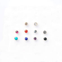 Load image into Gallery viewer, Gemstone Push Fit Labret Bar - Tragus, Medusa, Conch, Cartilage, Lobe Piercing