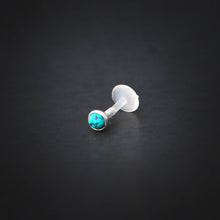 Load image into Gallery viewer, Gemstone Push Fit Labret Bar - Tragus, Medusa, Conch, Cartilage, Lobe Piercing