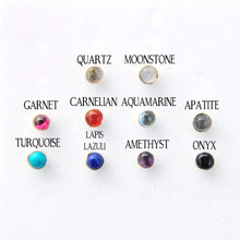 Load image into Gallery viewer, Gemstone Push Fit Labret Bar - Tragus, Medusa, Conch, Cartilage, Lobe Piercing