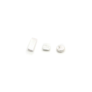 Mismatched Geometric Silver Earring Set - Asymmetrical Stud Earrings