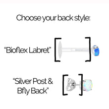 Load image into Gallery viewer, Silver Skull Labret Bar Earring - Tragus, Conch, Medusa