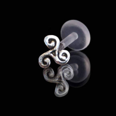 Triskele Tragus Earring - Celtic Conch, Medusa, Helix, Cartilage