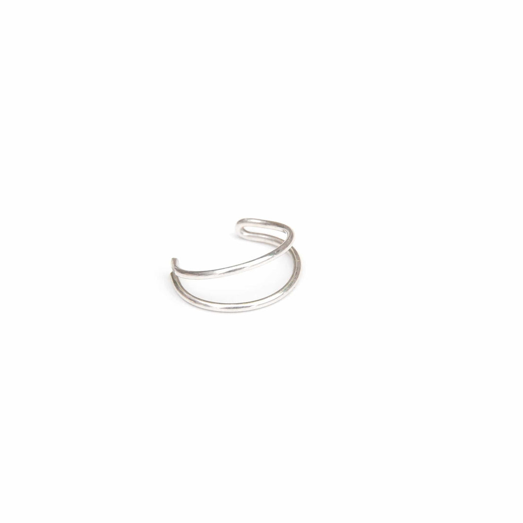 Double Silver Ear Cuff