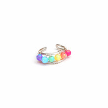 Load image into Gallery viewer, Rainbow Opal Ear Cuff, Pride Flag