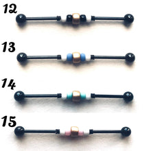 Load image into Gallery viewer, Gold Accent Beaded Industrial Barbell