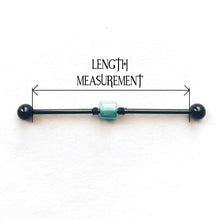 Load image into Gallery viewer, Gold Accent Beaded Industrial Barbell
