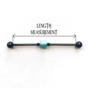 Gold Accent Beaded Industrial Barbell