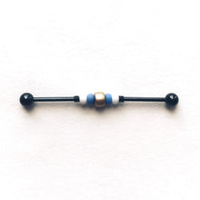 Load image into Gallery viewer, Gold Accent Beaded Industrial Barbell