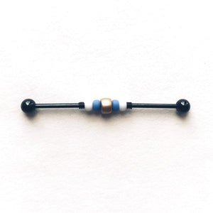 Gold Accent Beaded Industrial Barbell