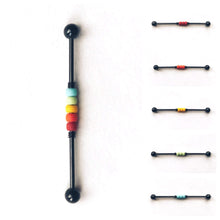 Load image into Gallery viewer, Rainbow Beaded Industrial Barbell