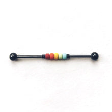 Load image into Gallery viewer, Rainbow Beaded Industrial Barbell