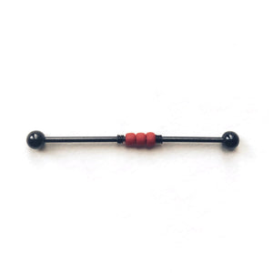 Rainbow Beaded Industrial Barbell