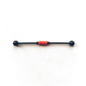 Rainbow Beaded Industrial Barbell