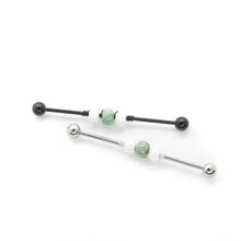 Load image into Gallery viewer, Turquoise &amp; White Bead Industrial Barbell - Scaffold Piercing, Surgical Steel