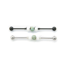Load image into Gallery viewer, Turquoise &amp; White Bead Industrial Barbell - Scaffold Piercing, Surgical Steel