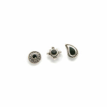Load image into Gallery viewer, Mismatched Black Paisley Stud Earring Set - Asymmetrical Stud Earrings
