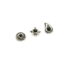 Load image into Gallery viewer, Mismatched Black Paisley Stud Earring Set - Asymmetrical Stud Earrings