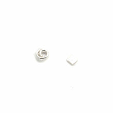 Load image into Gallery viewer, Mismatched Geometric Silver Earring Set - Asymmetrical Stud Earrings, Square, Spiral