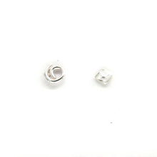 Load image into Gallery viewer, Mismatched Geometric Silver Earring Set - Asymmetrical Stud Earrings, Square, Spiral
